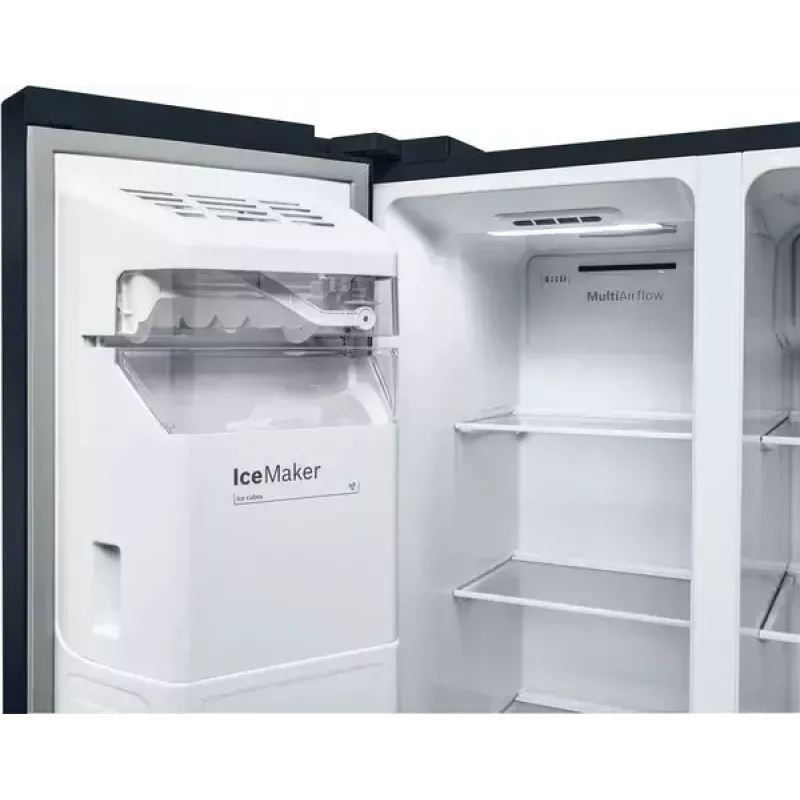 Side-by-Side-Kühlschrank Bosch Serie 6 KAD93ABEP, 562 L Gesamtvolumen, Kühlteil 371 L, Gefrierteil 191 L, NoFrost, Eisbereiter, schwarz