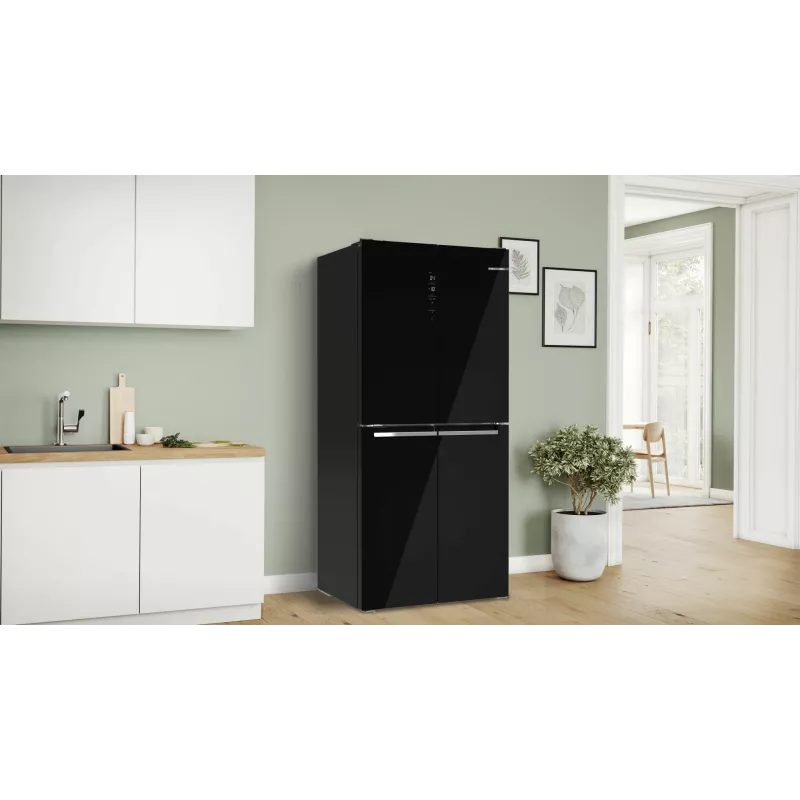 Bosch Serie 4 KMC85LBEA Side-by-Side-Kühlschrank, freistehend, 547 l, schwarz