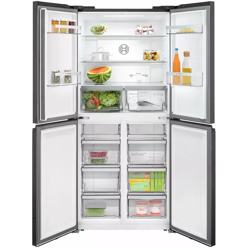 Bosch Serie 4 KMC85LBEA Side-by-Side-Kühlschrank, freistehend, 547 l, schwarz