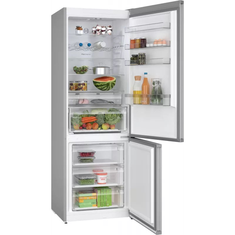 Freistehender Kühl-Gefrierkombination Bosch Serie 4 KGN497LDF — 440 L Gesamt, 311 L Kühlschrank + 129 L Gefrierschrank, NoFrost, LED-Display, Edelstahl