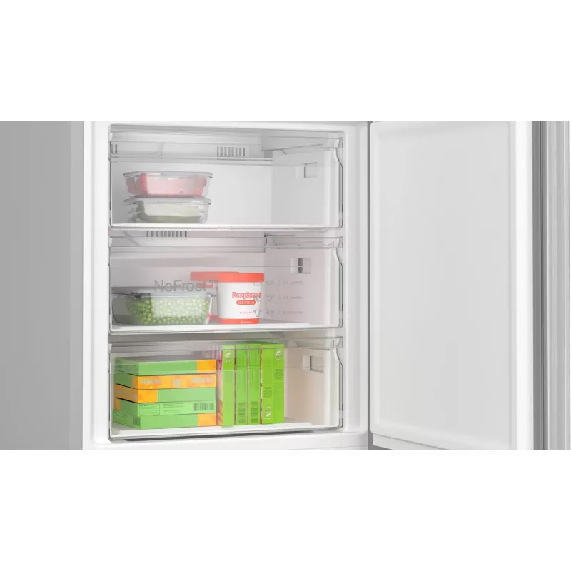 Freistehender Kühl-Gefrierkombination Bosch Serie 4 KGN497LDF — 440 L Gesamt, 311 L Kühlschrank + 129 L Gefrierschrank, NoFrost, LED-Display, Edelstahl