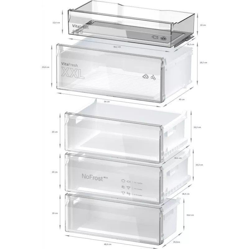 Freistehender Kühl-Gefrierkombination Bosch Serie 4 KGN497LDF — 440 L Gesamt, 311 L Kühlschrank + 129 L Gefrierschrank, NoFrost, LED-Display, Edelstahl