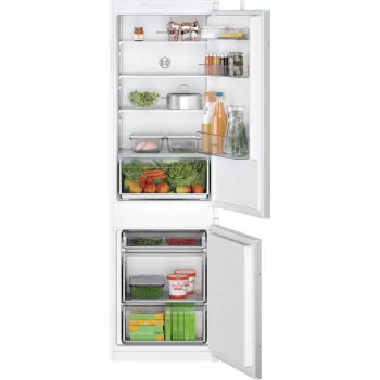 Einbau-Kühl-Gefrierkombination Bosch Serie 2 KIV86NSE0 — 267 L, Gefrierteil unten, weiß, 177,2×54,1×54,8 cm, Energieeffizienzklasse E