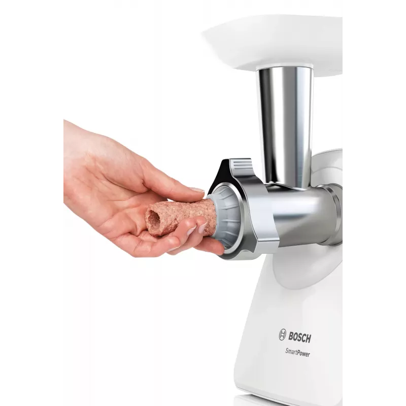 Bosch MFW2520W Fleischwolf 1500 W Edelstahl, Weiß