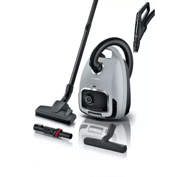 Bodenstaubsauger Bosch Serie 6 BGB6X330 — 600 W, HEPA 13, 4 L Staubbeutel, für Hartböden und Teppiche, 6 kg, grau/schwarz