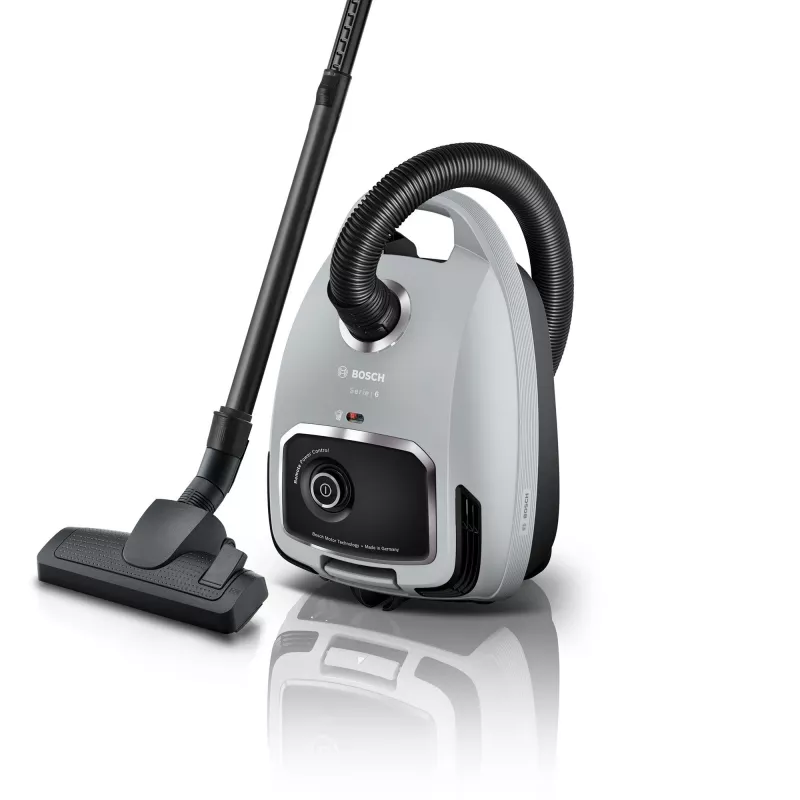 Bodenstaubsauger Bosch Serie 6 BGB6X330 — 600 W, HEPA 13, 4 L Staubbeutel, für Hartböden und Teppiche, 6 kg, grau/schwarz