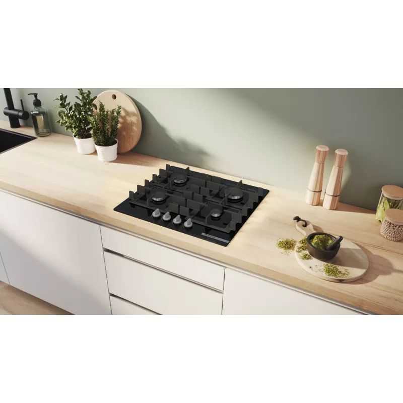 Bosch Serie 4 PNP6B6K40 Herdplatte Schwarz Einbau 60 cm Gas 4 Zone(n)