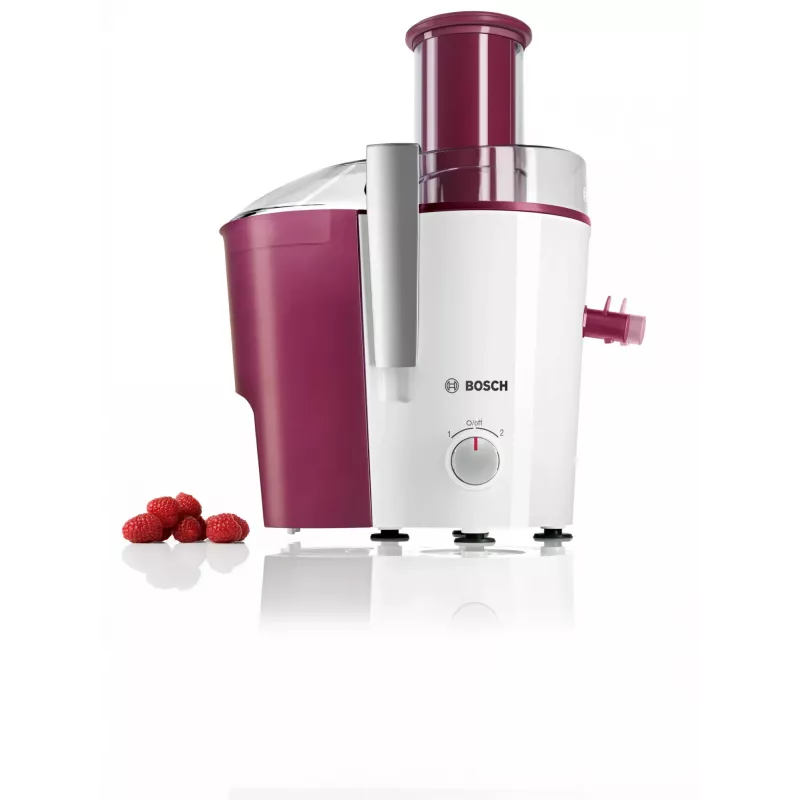 Bosch MES25C0 Entsafter Zentrifugalentsafter 700 W Kirschrot (Frucht), Transparent, Weiß