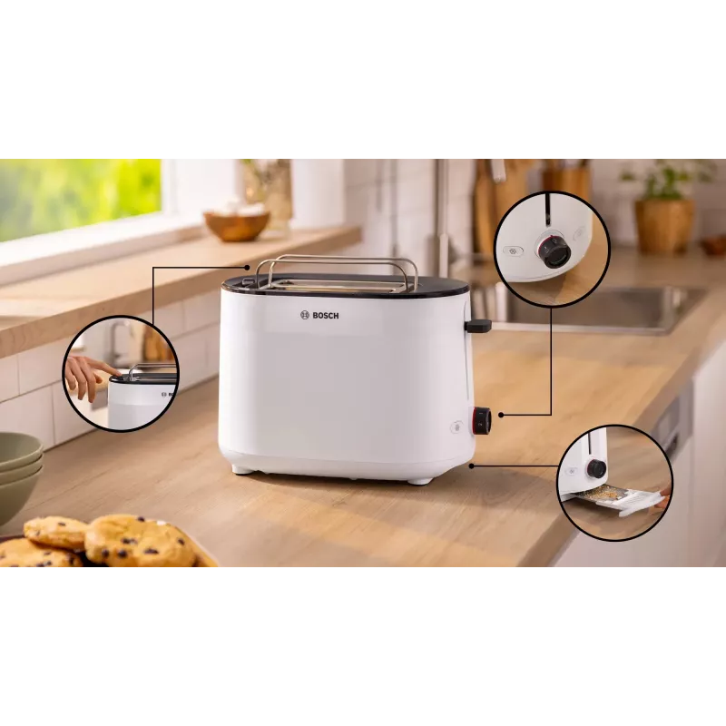 Bosch TAT2M121 Toaster 6 2 Scheiben 950 W Weiß