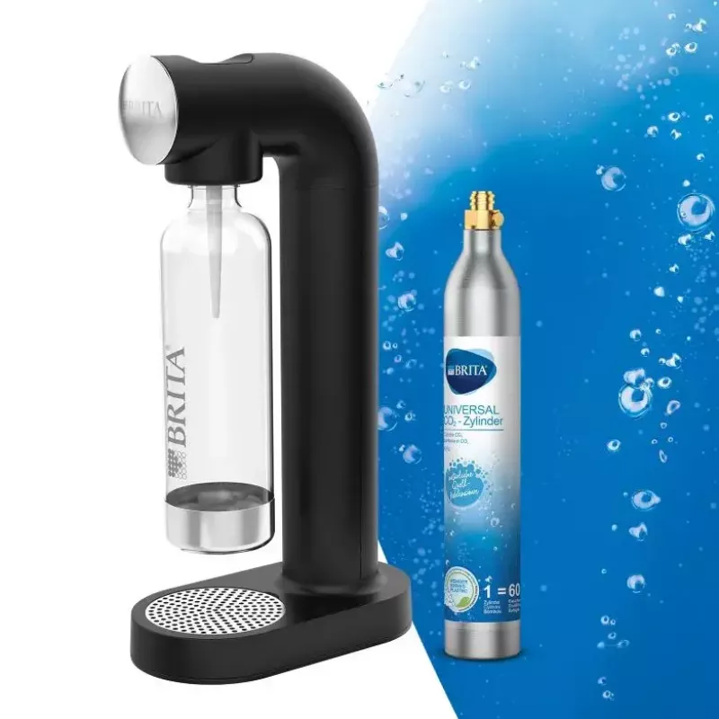 Sodastreamer BRITA sodaONE Schwarz Silver — Sprudler, 60 L Leistung, BPA-frei, 450×129×240 mm