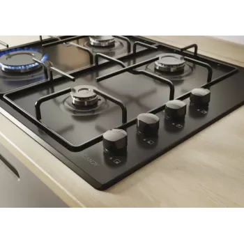 Candy Idea CHW6LBB Schwarz Einbau-Gaskochfeld 60 cm 4 Zonen