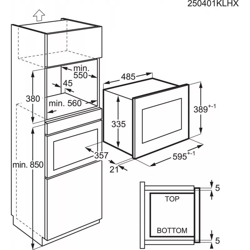 Electrolux LMS4253TMX Schwarz, Satin-Stahl Kombinationsmikrowelle Einbau 900 W