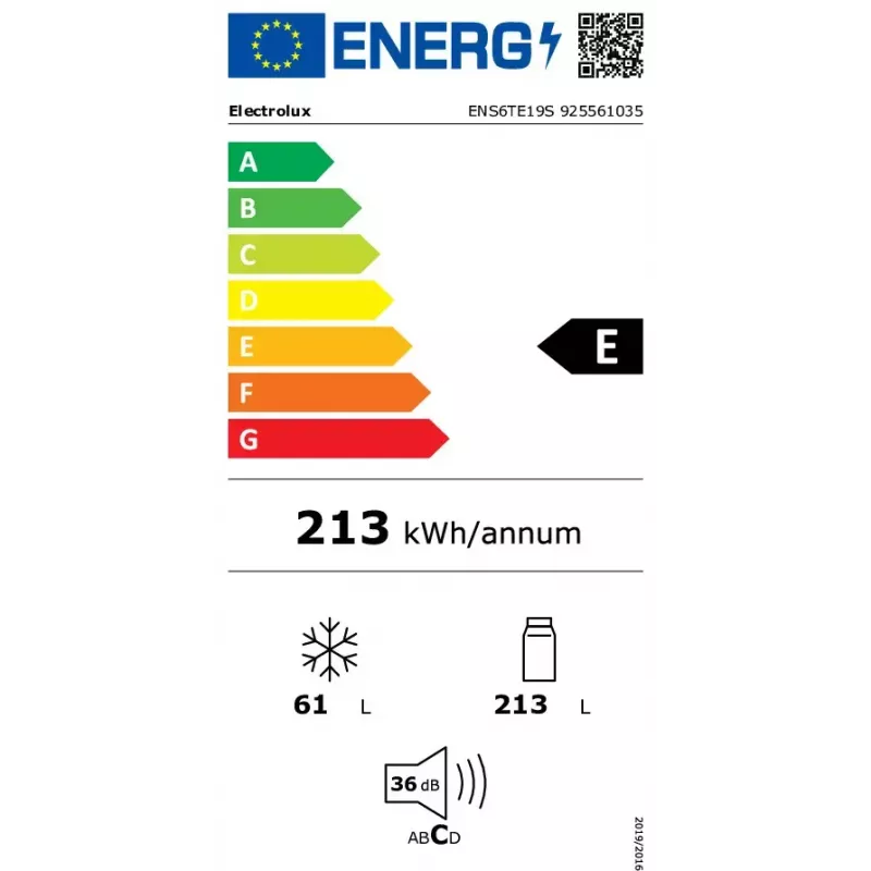 Einbau-Kühl-Gefrierkombination Electrolux ENS6TE19S, 274 L, Top-Gefrierfach, Umluftkühlung, Touch-Bedienung, wechselbarer Türanschlag, LED-Anzeige, weiß