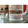 Elektrischer Wasserkocher Eldom C510B 1,7 L 2200 W Weiß – Gehäuse aus Glas und Kunststoff, Knopfdeckel, kabellose 360°-Basis