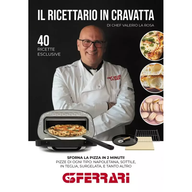 Elektrischer Tisch-Pizzaofen G3FERRARI G1018600 PRONTO PIZZA — 1700 W, Steinbackfläche, max. 420°C, geeignet für Ø32 cm Pizza