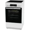 Freistehender Herd Gorenje GECS5C70WA Elektrokochfeld mit Spiralplatten, 4 Zonen, weiß, Backofen 70 L, Drehregler, LED-Anzeige
