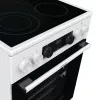 Freistehender Herd Gorenje GECS5C70WA Elektrokochfeld mit Spiralplatten, 4 Zonen, weiß, Backofen 70 L, Drehregler, LED-Anzeige