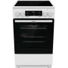 Freistehender Herd Gorenje GECS5C70WA Elektrokochfeld mit Spiralplatten, 4 Zonen, weiß, Backofen 70 L, Drehregler, LED-Anzeige