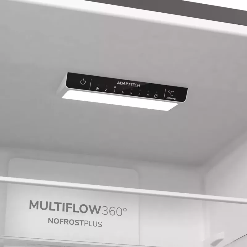 Freistehender Kühl-Gefrierkombination Gorenje NRK6202EXL4, gesamt 331 L (Kühlschrank 235 L / Gefrierschrank 96 L), Edelstahl, LED-Display
