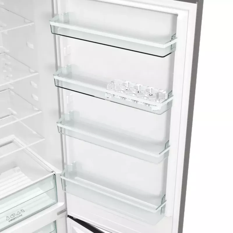 Freistehender Kühl-Gefrierkombination Gorenje NRK6202EXL4, gesamt 331 L (Kühlschrank 235 L / Gefrierschrank 96 L), Edelstahl, LED-Display