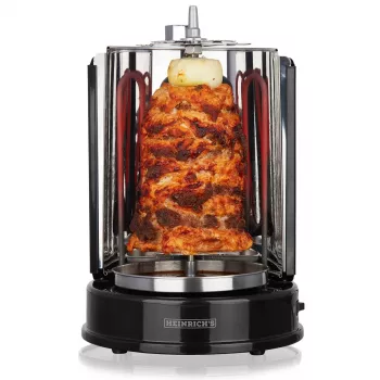 Kontaktgrill HEINRICH'S HDG 8687 — 1400 W, rund, schwarz, 250×360 mm