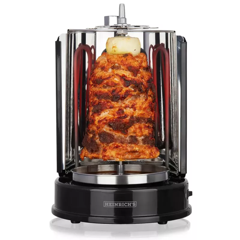 Kontaktgrill HEINRICH'S HDG 8687 — 1400 W, rund, schwarz, 250×360 mm