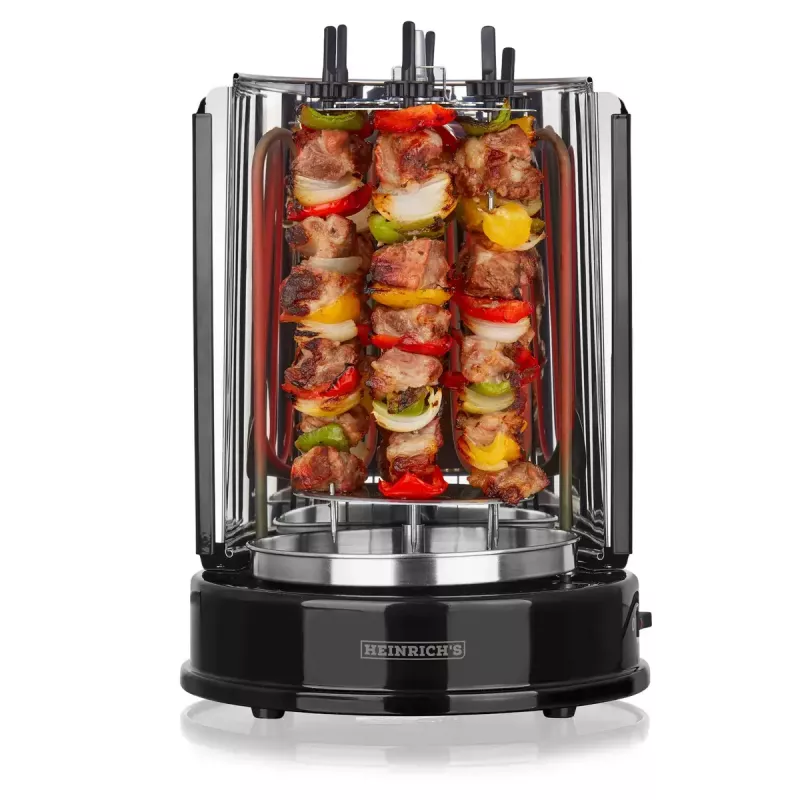 Kontaktgrill HEINRICH'S HDG 8687 — 1400 W, rund, schwarz, 250×360 mm