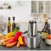 Elektrischer Zerkleinerer HEINRICH'S HMZ 8849 — 2 L, 500 W, Eiszerkleinerung, Gemüse- und Obstschneider, grau