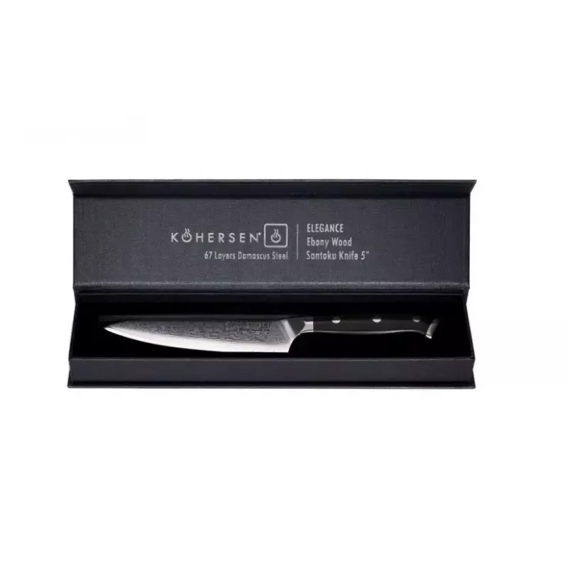 Universalmesser KOHERSEN Elegance Ebenholz, Damastklinge 12,7 cm, 243 mm Gesamtlänge, 127 g