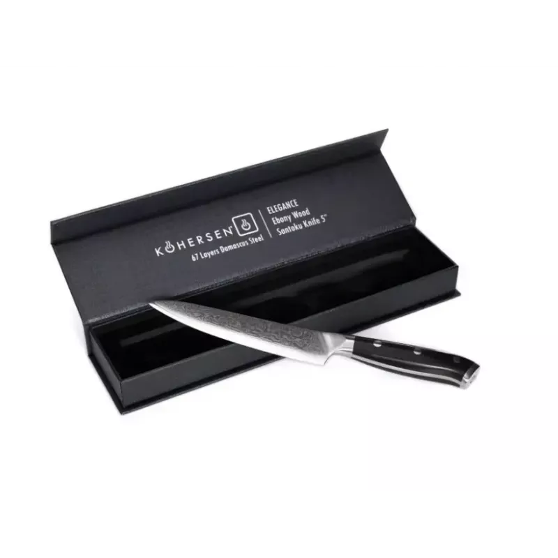 Universalmesser KOHERSEN Elegance Ebenholz, Damastklinge 12,7 cm, 243 mm Gesamtlänge, 127 g