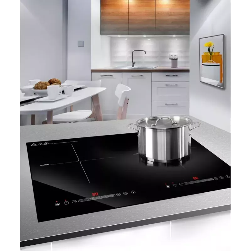 Induktionskochfeld LIN LI2H-180, 2-Zonen-Einbau, 3200 W, Touch-Bedienung, schwarze Glaskeramik