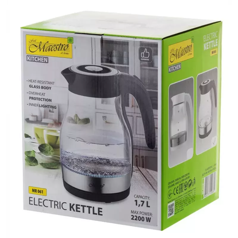 Wasserkocher Maestro 1.7L 2200W Schwarz