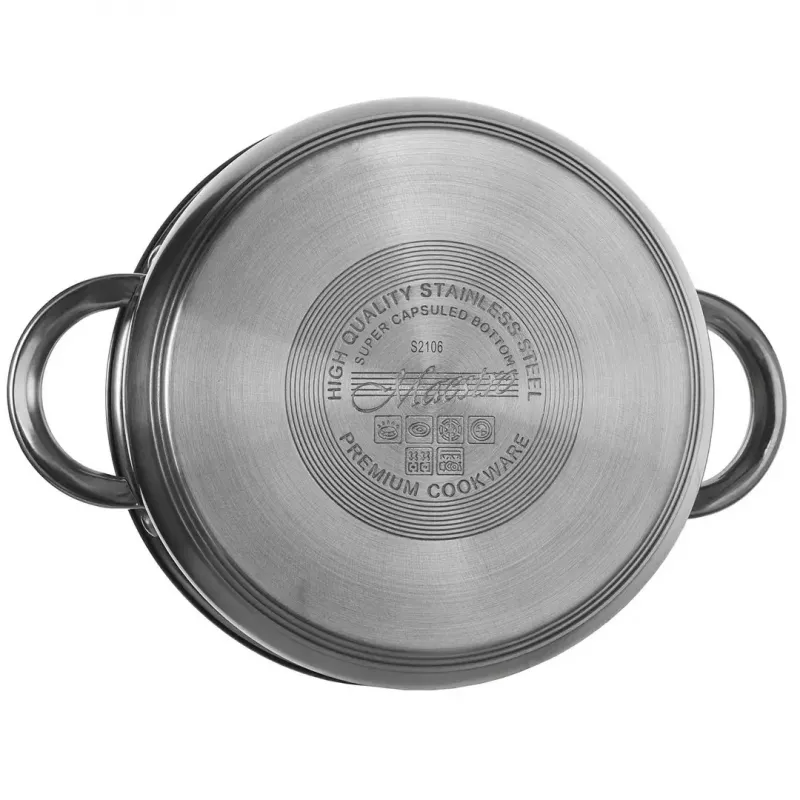 Kochtopfset Maestro MR-2021 — 9-teilig, Edelstahl, induktionsgeeignet, Wandstärke 0,6 mm, Deckel inklusive