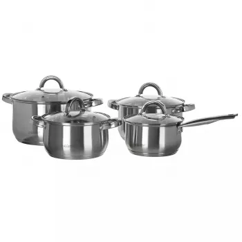 Kochtopfset Maestro MR-2021 — 9-teilig, Edelstahl, induktionsgeeignet, Wandstärke 0,6 mm, Deckel inklusive