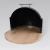 Brotdose Maestro MR-1678G-Schwarz – ovaler Brotaufbewahrungsbehälter, Kunststoff mit Bambusdeckel, 350×200×250 mm