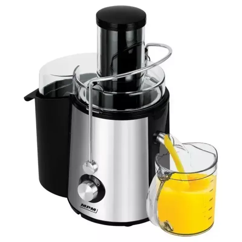 Zentrifugalentsafter MPM MSO-18-M, 1000 W Motor, 1 L Saftbehälter, 2-stufige Steuerung, Edelstahl, schwarz/silber