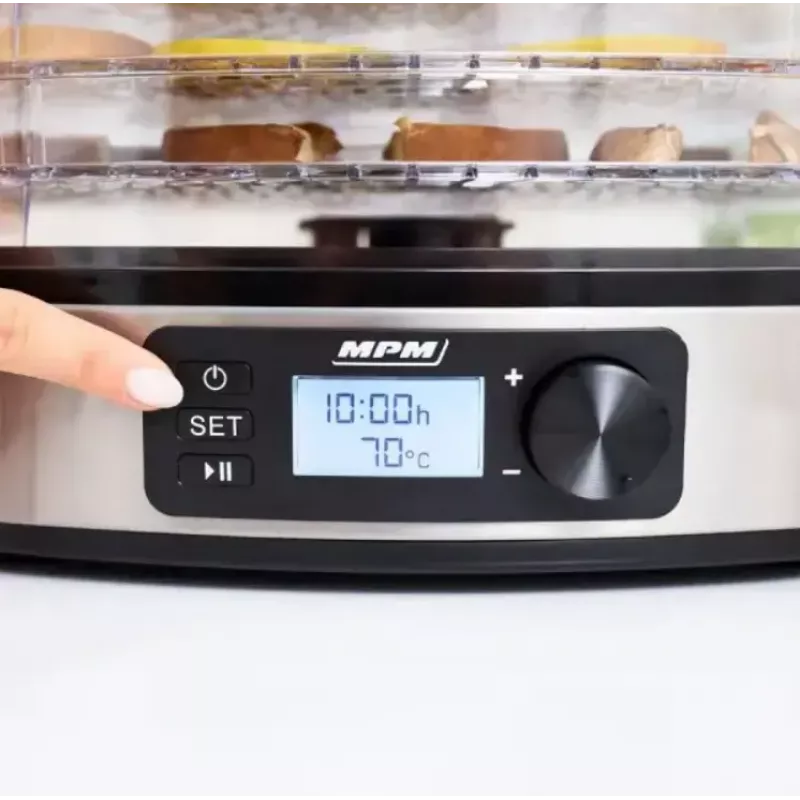 Dörrautomat MPM MSG-12, 6 Einschübe, 380 W, 35–75 °C, Timer 0,5–36 Std., Edelstahlgehäuse