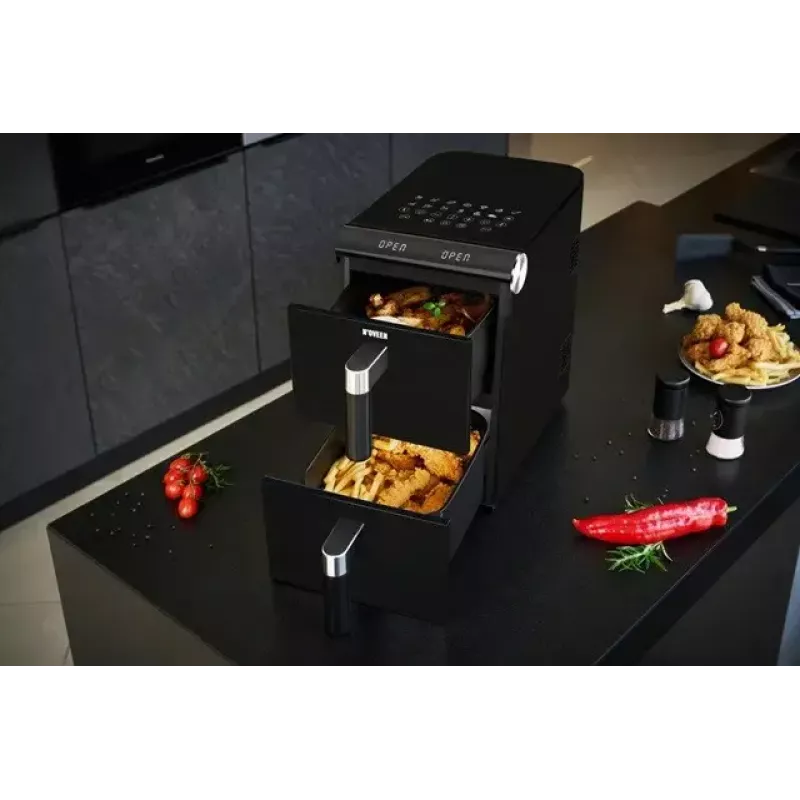 Elektrische Heißluftfritteuse NOVEEN AF5050, 11 L Fassungsvermögen, 1700 W, 13 Programme, 50–200°C, digitale Touch-Bedienung