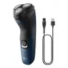 Elektrischer Herrenrasierer Philips S1151/00 Rotation 3-fach Scherkopf, NiMH-Akku, nass & trocken, 40 Min. Laufzeit, schwarz/blau