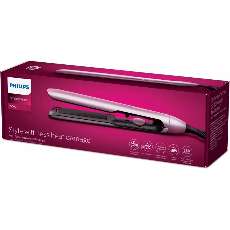 Glätteisen Philips BHS530/00 – Keramikplatten 2,5 cm, 120–240 V, 12 Hitzestufen, 120–230 °C, Ionen-Funktion, 1,8 m Drehkabel