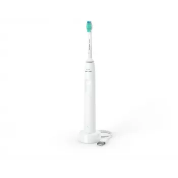 Schallzahnbürste Philips 2100-Serie HX3651/13 – wiederaufladbare Erwachsenen-Schallzahnbürste, 2-Minuten-Timer, Weiß, 1 Bürstenkopf