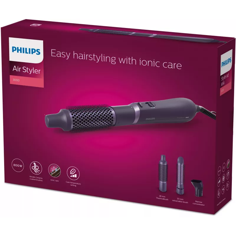 Haarstylingsset Philips 3000 series BHA305/00 — 800 W, 3 Heizstufen, 3 Aufsätze, lila