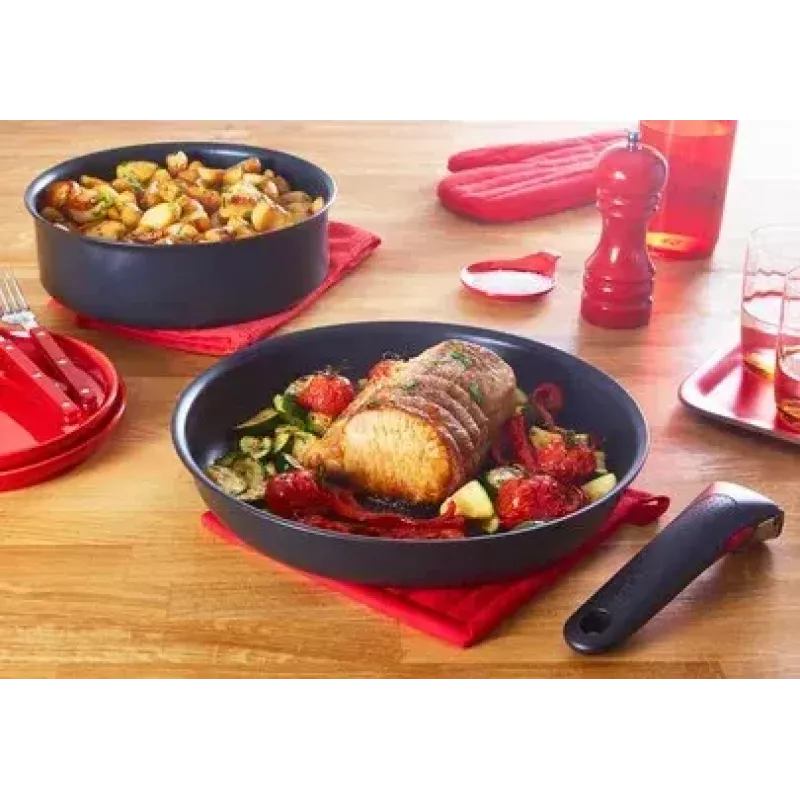 Bratpfannen-Set Tefal Ingenio Unlimited L7639002, 13-tlg., Aluminium, antihaftbeschichtet, Thermo-Spot, ofenfest, schwarz
