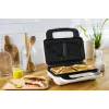 Sandwichtoaster Tefal SW7011 — 850 W, Edelstahl und Weiß, kompakt 238×276×98 mm