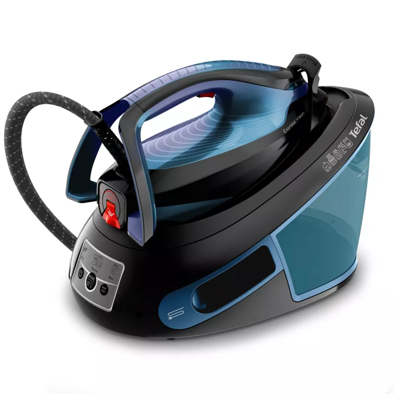 Tefal Express Vision SV8151 2800 W 1,8 l Durilium AirGlide Autoclean-Bügelsohle Blau, Schwarz