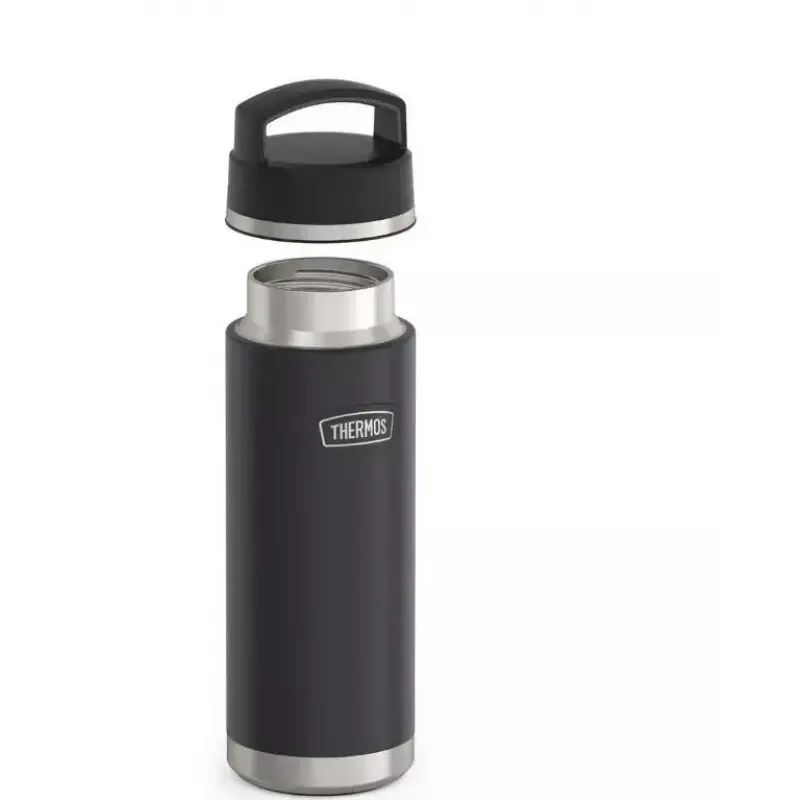 Thermos-Reisebecher THERMOS 130101, vakuumisolierte Thermoflasche 710 ml, Edelstahl, schwarz