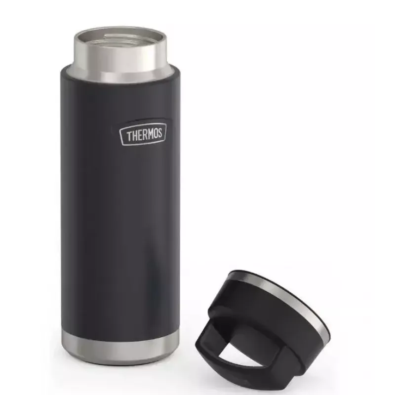 Thermos-Reisebecher THERMOS 130101, vakuumisolierte Thermoflasche 710 ml, Edelstahl, schwarz