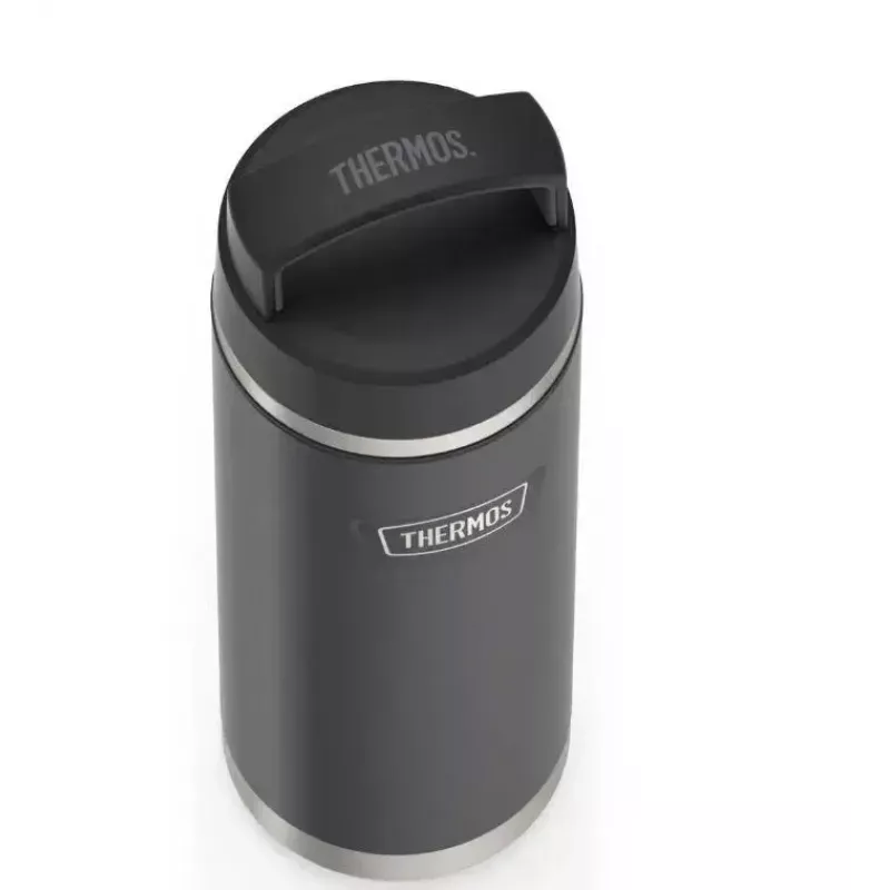Thermos-Reisebecher THERMOS 130101, vakuumisolierte Thermoflasche 710 ml, Edelstahl, schwarz