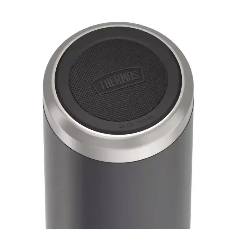 Thermos-Reisebecher THERMOS 130101, vakuumisolierte Thermoflasche 710 ml, Edelstahl, schwarz