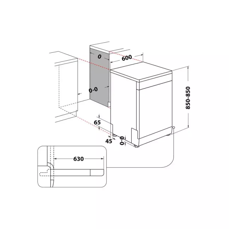 Freistehender Geschirrspüler WHIRLPOOL W7F HS41 X — 15 Gedecke, 41 dB, Fullsize 60 cm